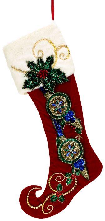 Christmas Ornament Stocking - 21 x 7 Inches