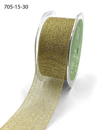 1.5 Inch Metallic Knit Net Ribbon – 705-15-30N Gold