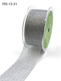 1.5 Inch Metallic Knit Net Ribbon – 705-15-31N SIlver