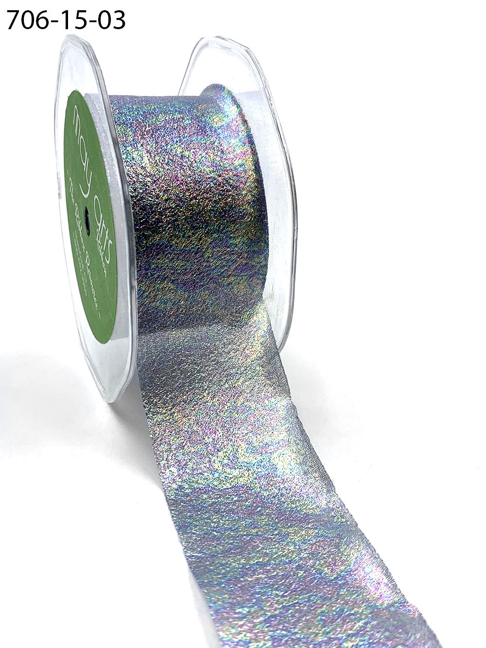 1.5 Inch Iridescent Holographic Crepe Ribbon – 706-15-03 Navy