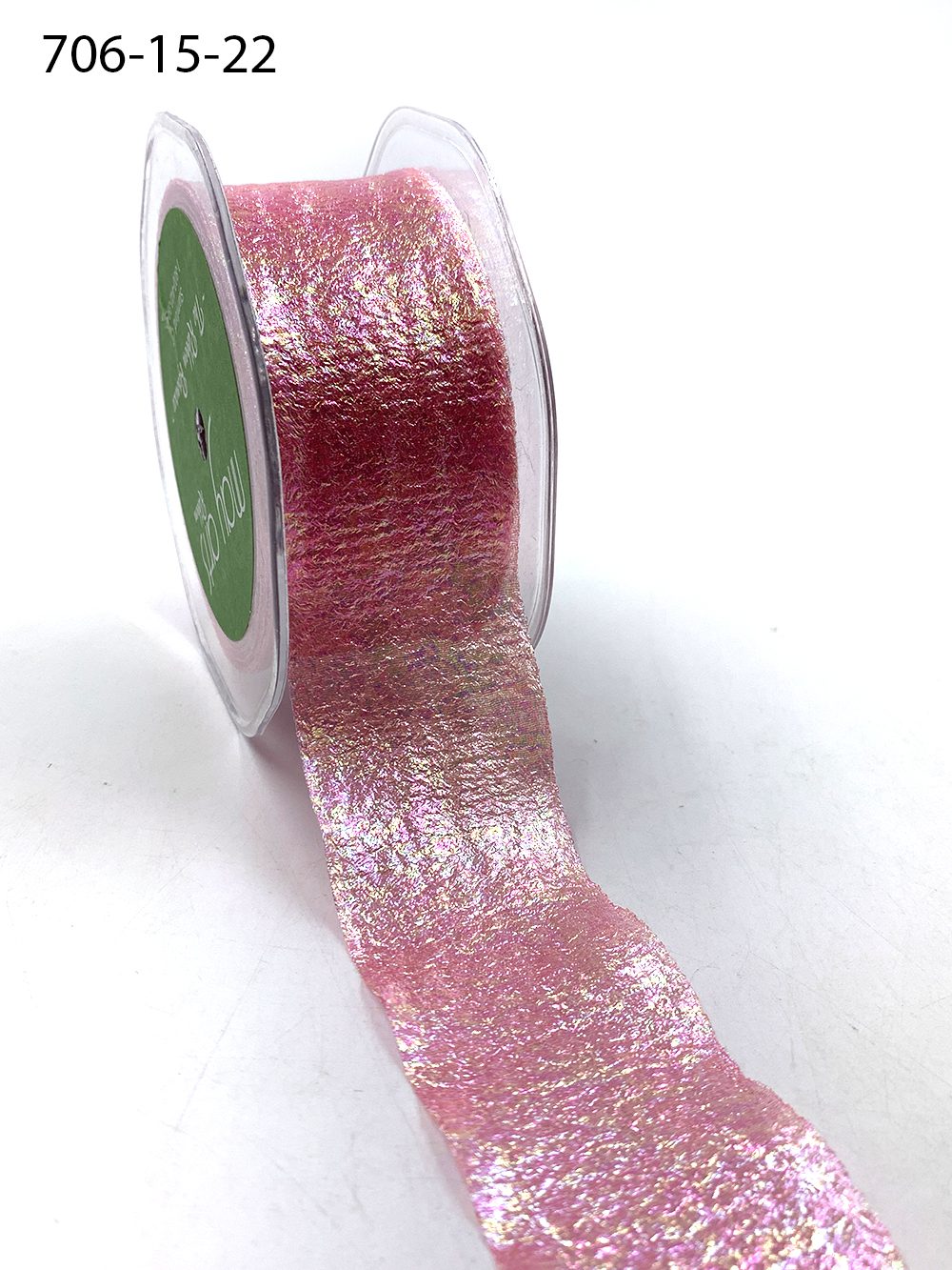 1.5 Inch Iridescent Holographic Crepe Ribbon – 706-15-22 Fuchsia