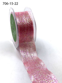 1.5 Inch Iridescent Holographic Crepe Ribbon – 706-15-22 Fuchsia
