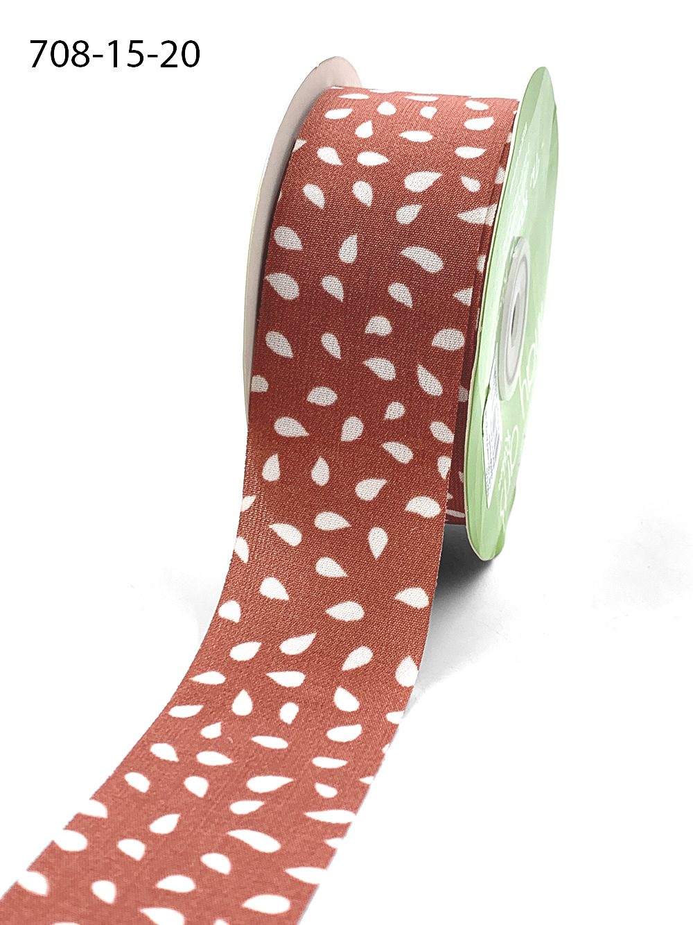 1.5″ x 25 Yard Abstract Seeds Print Ribbon – 708-15-20 Rose, White Seeds