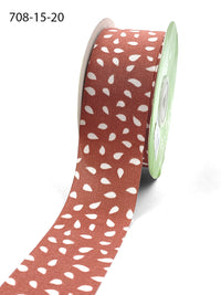 1.5″ x 25 Yard Abstract Seeds Print Ribbon – 708-15-20 Rose, White Seeds