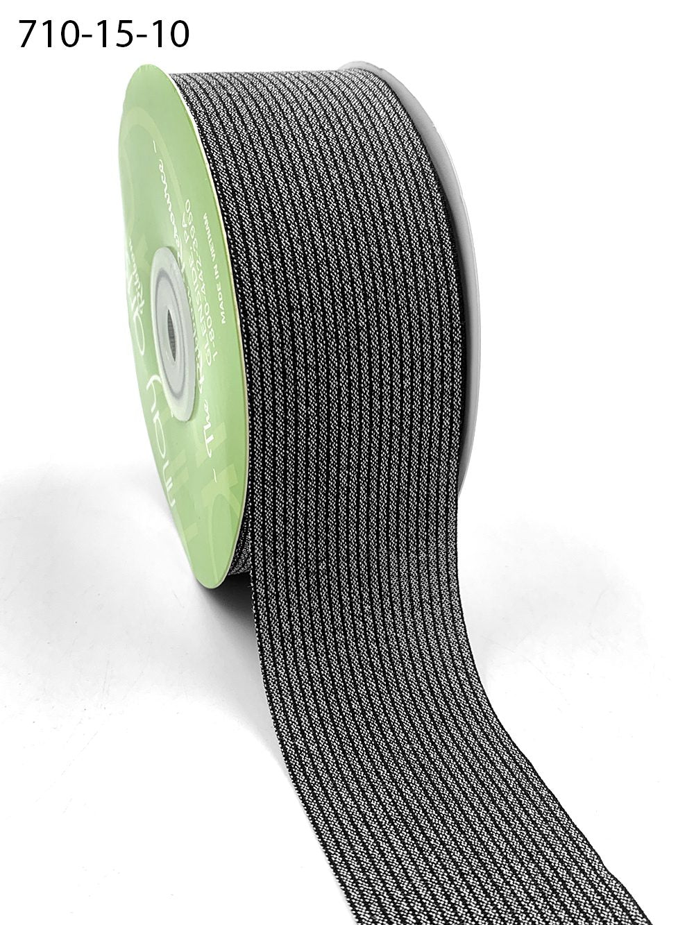 1.5 Inch Striped Washed Linen Ribbon – 710-15-10 Black