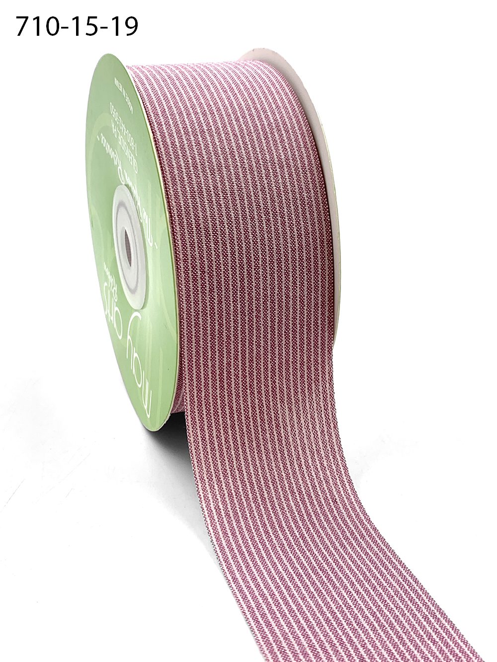 1.5 Inch Striped Washed Linen Ribbon – 710-15-19 Mauve