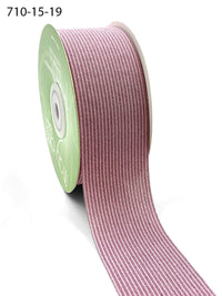 1.5 Inch Striped Washed Linen Ribbon – 710-15-19 Mauve