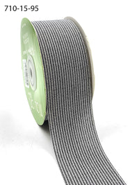 1.5 Inch Striped Washed Linen Ribbon – 710-15-95 Grey