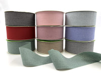 1.5 Inch Striped Washed Linen Ribbon