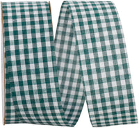 Gingham Check Ribbon Green 1-3/8 Inch for Wreaths