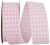 Gingham Check Ribbon Powder 1-3/8 Inch for Wreaths