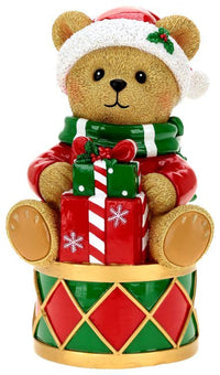 Christmas Bear Gift Drum - 12 Inches