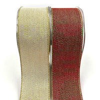 ~1.5 Inch (40mm) Woven Metallic Shimmer Grosgrain Ribbon