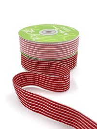 ~1 Inch (25mm) Thick Woven Striped Ribbon