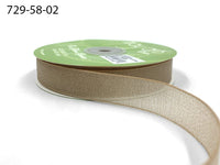 ~5/8 Inch Semi-Sheer Shimmer Woven Ribbon – 729-58-02 CHAMPAGNE