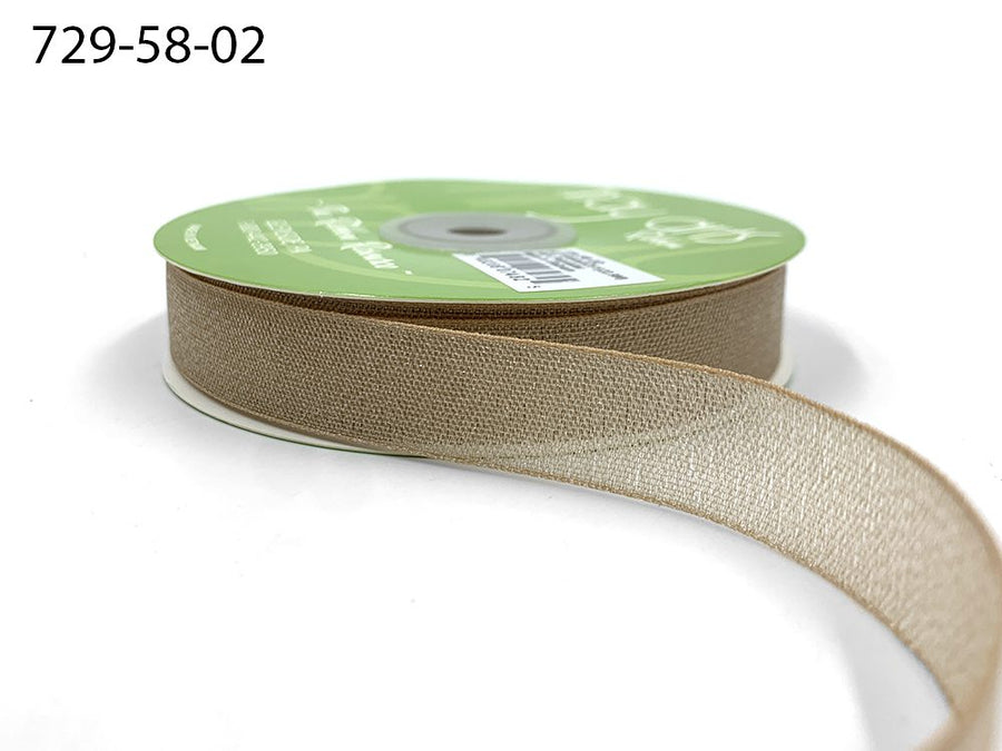 ~5/8 Inch Semi-Sheer Shimmer Woven Ribbon – 729-58-02 CHAMPAGNE