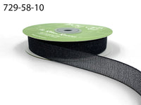~5/8 Inch Semi-Sheer Shimmer Woven Ribbon – 729-58-10 BLACK