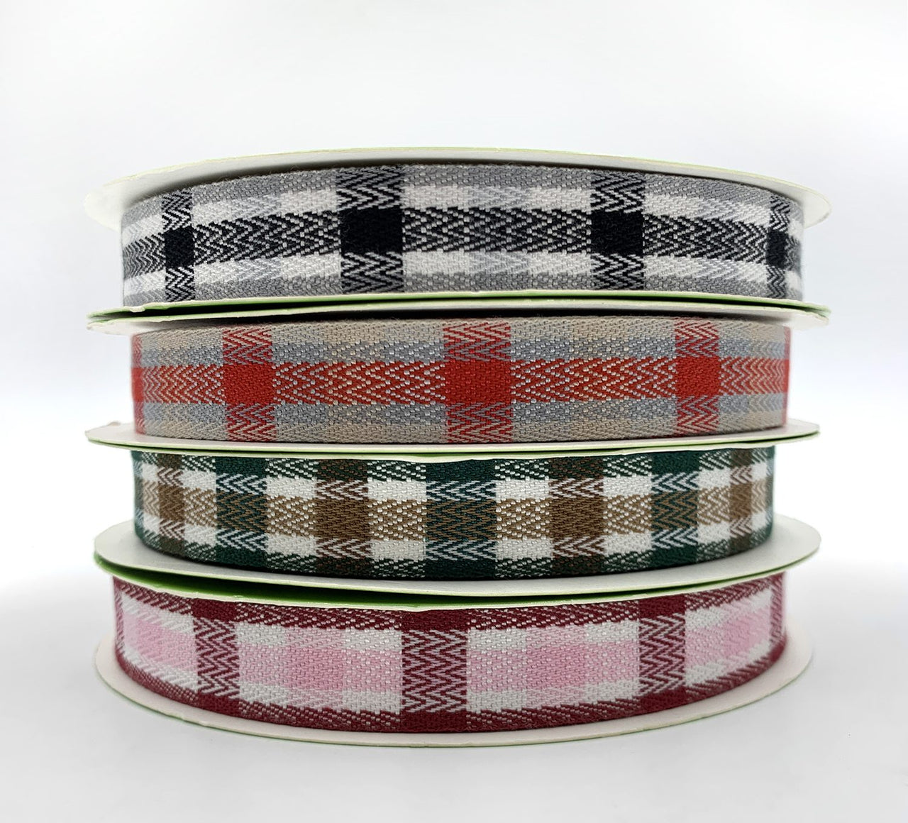 ~5/8 Inch Woven Tartan Plaid Twill Ribbon