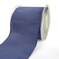 4 Inch Wired Faux Duck Cloth Raised Thread Ribbon – 731-4-03 navy