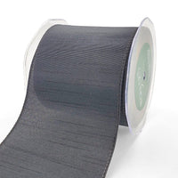 4 Inch Wired Faux Duck Cloth Raised Thread Ribbon – 731-4-10 black