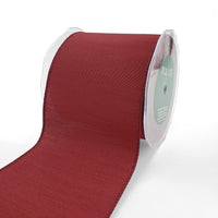 4 Inch Wired Faux Duck Cloth Raised Thread Ribbon – 731-4-25 burgundy