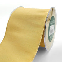 4 Inch Wired Faux Duck Cloth Raised Thread Ribbon – 731-4-30 gold