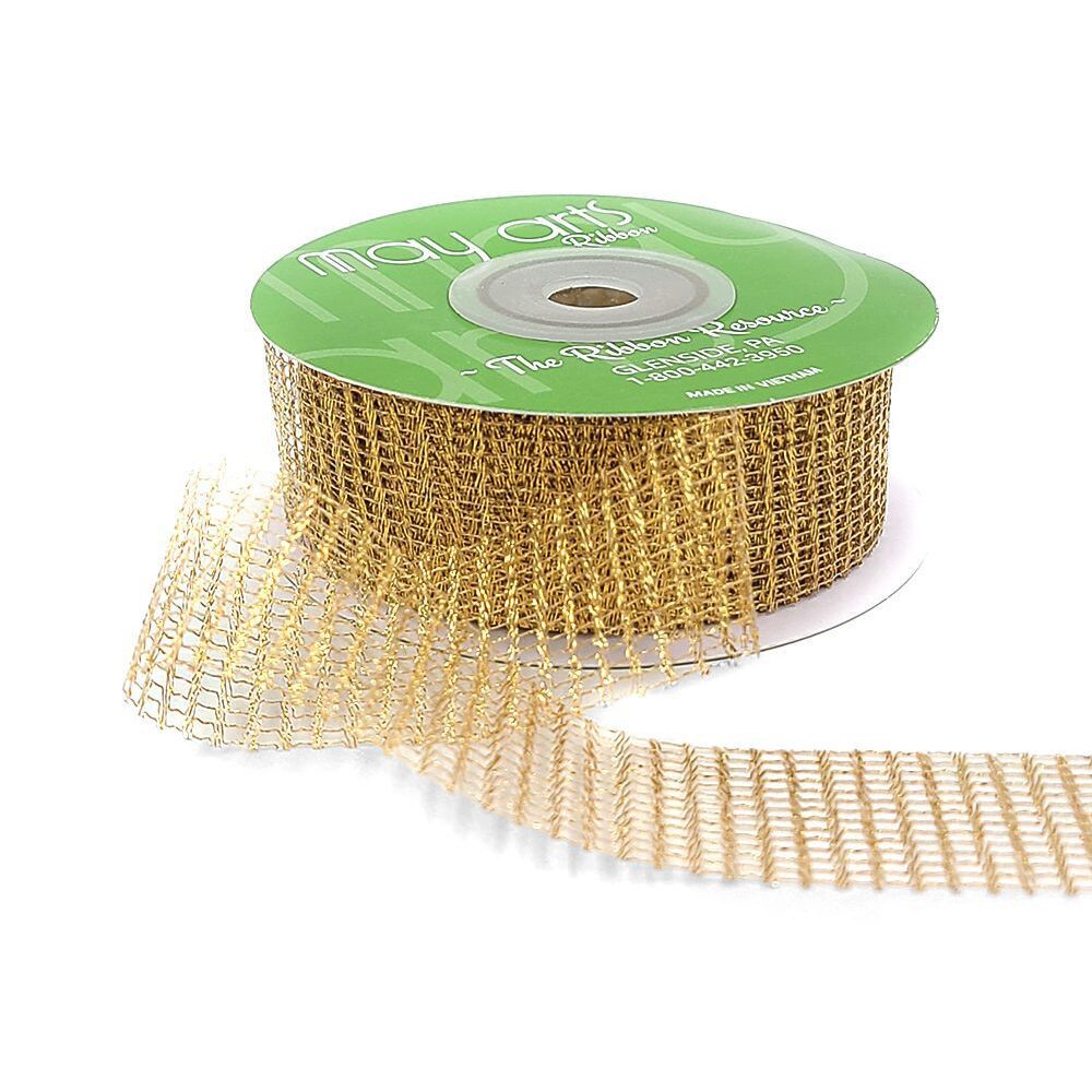 1 Inch Loose Weave Metallic Knit Net Ribbon – 737-1-36 COPPER
