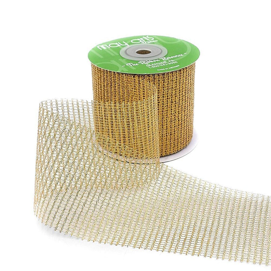 2.5 Inch Loose Weave Metallic Knit Net Ribbon – 737-25-36 COPPER