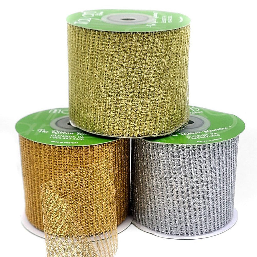 2.5 Inch Loose Weave Metallic Knit Net Ribbon