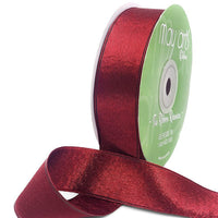 1 Inch Single Sided Sleek Ripple Tape Ribbon With Woven Edge – 739-1-25 BURGUNDY