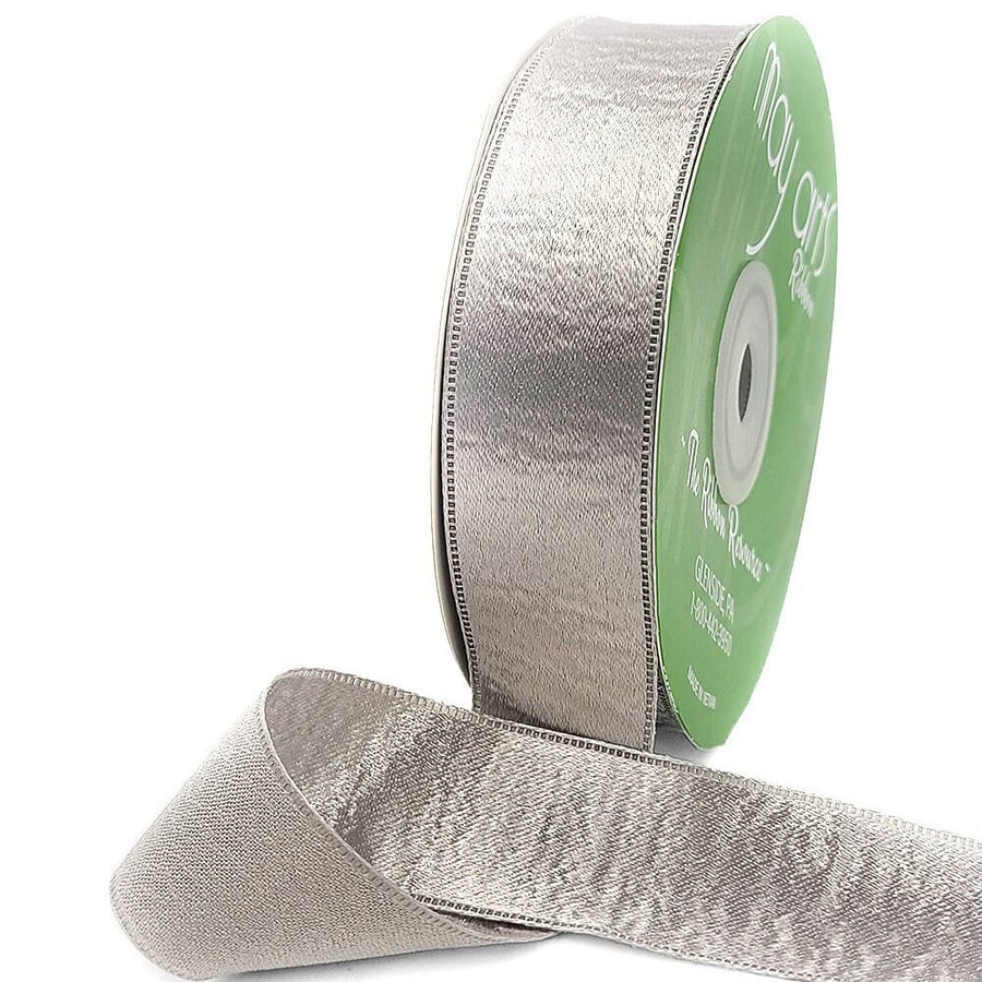 1 Inch Single Sided Sleek Ripple Tape Ribbon With Woven Edge – 739-1-31 SILVER