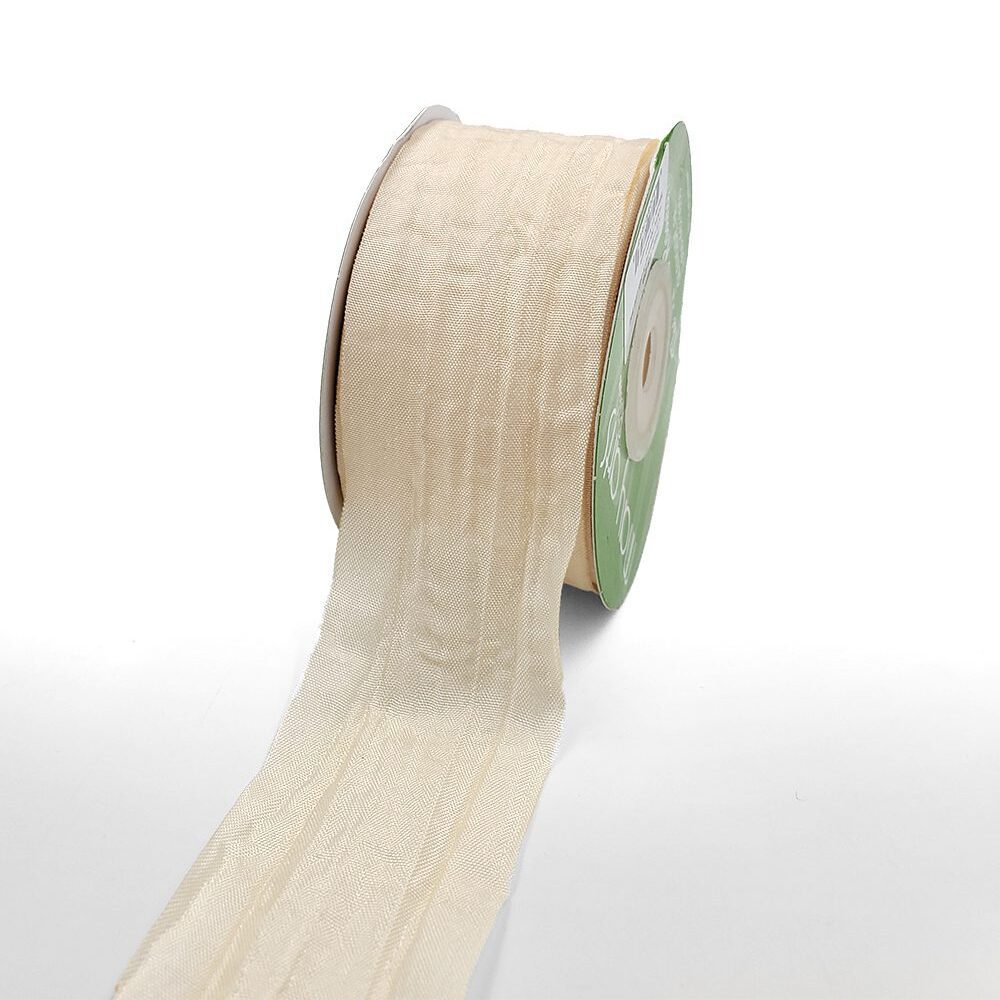 1.5 Inch Bespoke Crinkle Iridescent Ribbon – 740-15-09 IVORY