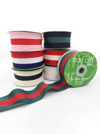2 Inch Modern Stripe Grosgrain Woven Edge Ribbon – 742-2-03 red/white/blue