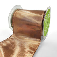 3¾ Inch Woven Metallic Shimmer Wired Edge Ribbon – 748-375-20 COPPER
