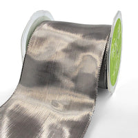 3¾ Inch Woven Metallic Shimmer Wired Edge Ribbon – 748-375-31 SILVER
