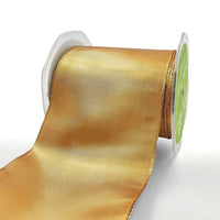3¾ Inch Woven Metallic Shimmer Wired Edge Ribbon – 748-375-36 GOLD