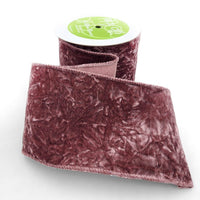 4 Inch Crushed Velvet Ribbon with Wired Edge – 750-4-19 MAUVE