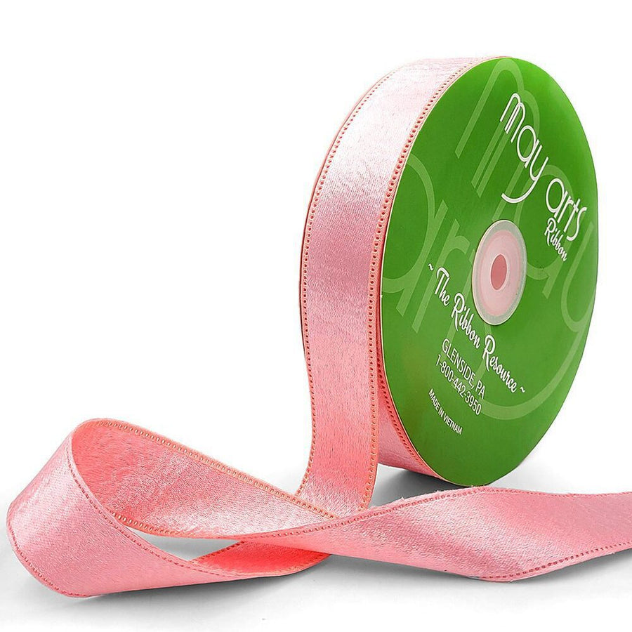 1 Inch Double Sided Sleek Ripple Tape Ribbon With Woven Edge – 755-1-17 PINK