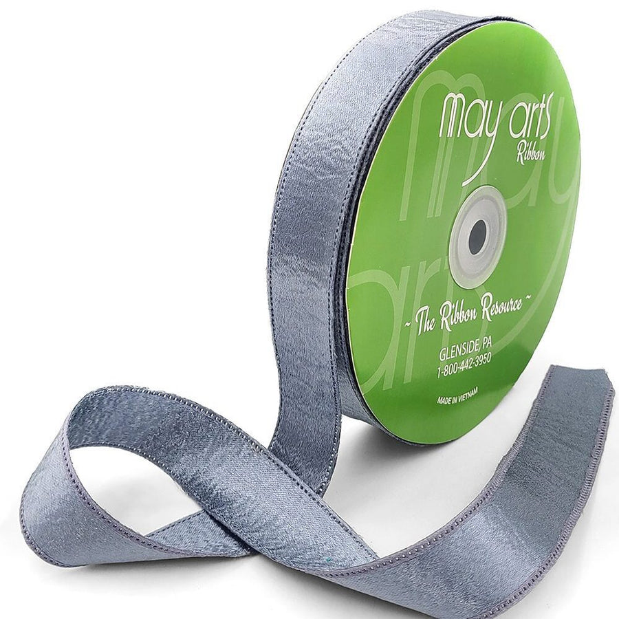 1 Inch Double Sided Sleek Ripple Tape Ribbon With Woven Edge – 755-1-83 SLATE BLUE