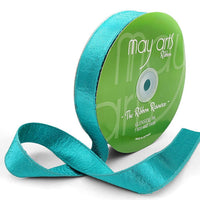 1 Inch Double Sided Sleek Ripple Tape Ribbon With Woven Edge – 755-1-96 TURQUOISE BLUE
