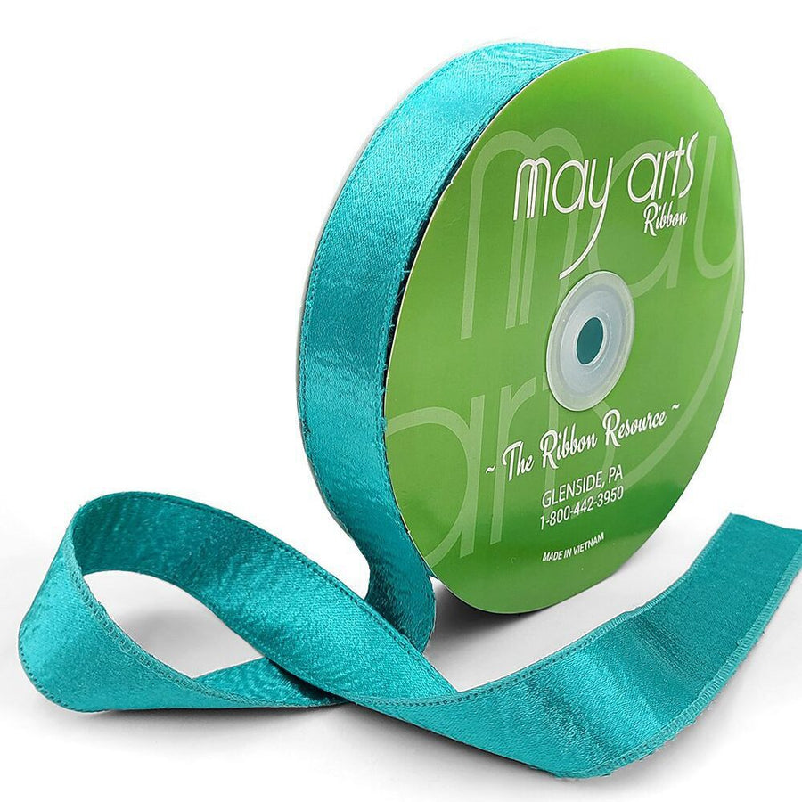 1 Inch Double Sided Sleek Ripple Tape Ribbon With Woven Edge – 755-1-96 TURQUOISE BLUE