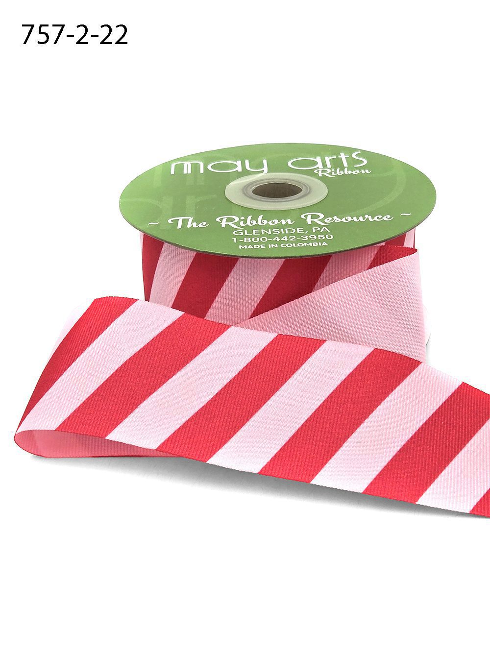 2 Inch Modern Diagonal Striped Grosgrain Ribbon with Woven Edge – 757-2-22 FUCHSIA/PINK