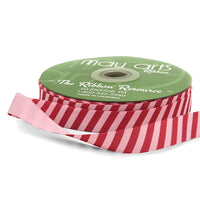 5/8 Inch Modern Diagonal Striped Grosgrain Ribbon with Woven Edge – 757-58-22 FUCHSIA/PINK