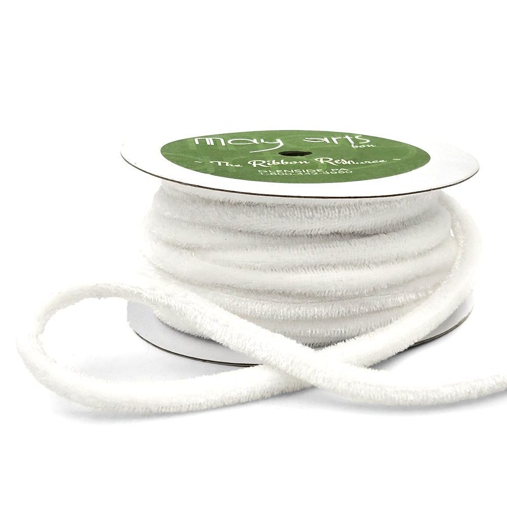 1/4 Inch Velvet Rope Piping – 766-14-01 WHITE
