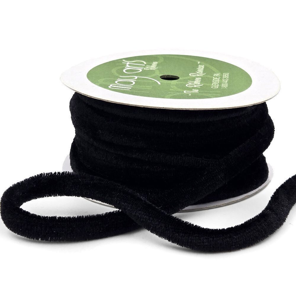 1/4 Inch Velvet Rope Piping – 766-14-10 BLACK