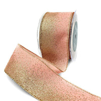 2.5 Inch Taffeta Fading Glitter Ribbon with Metallic Wired Edge – 769-25-17 LIGHT PINK
