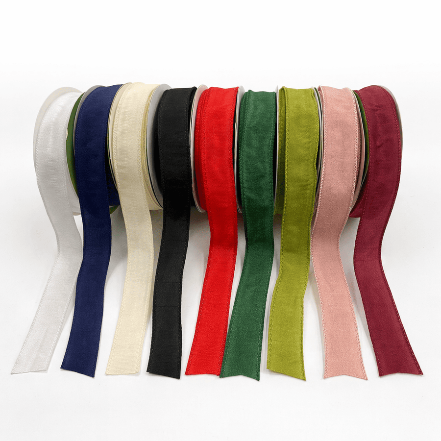 1″ Dupioni Ribbon with Wired Edge