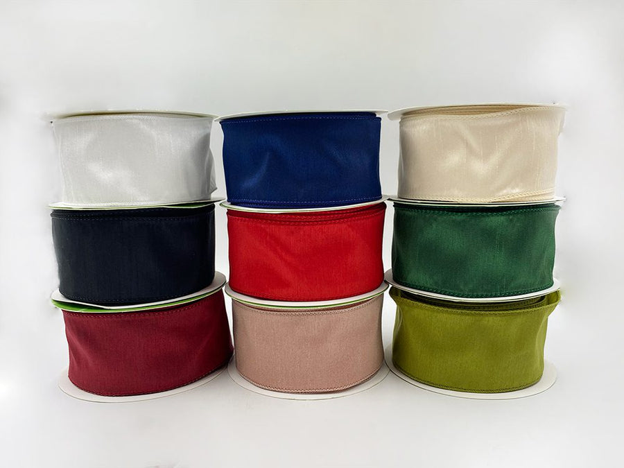 2.5″ Dupioni Ribbon with Wired Edge
