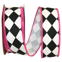 Diamond Classic Wired Edge Ribbon Black 1-3/8 Inch