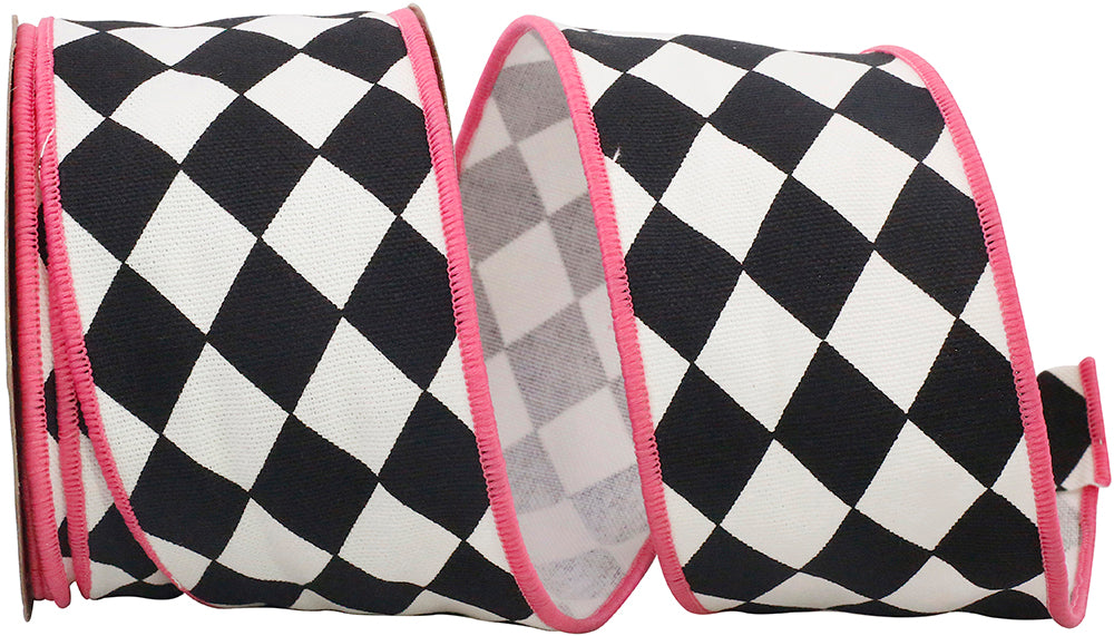 Black Diamond Classic Wired Edge Ribbon 2-1/2 Inch Cotton